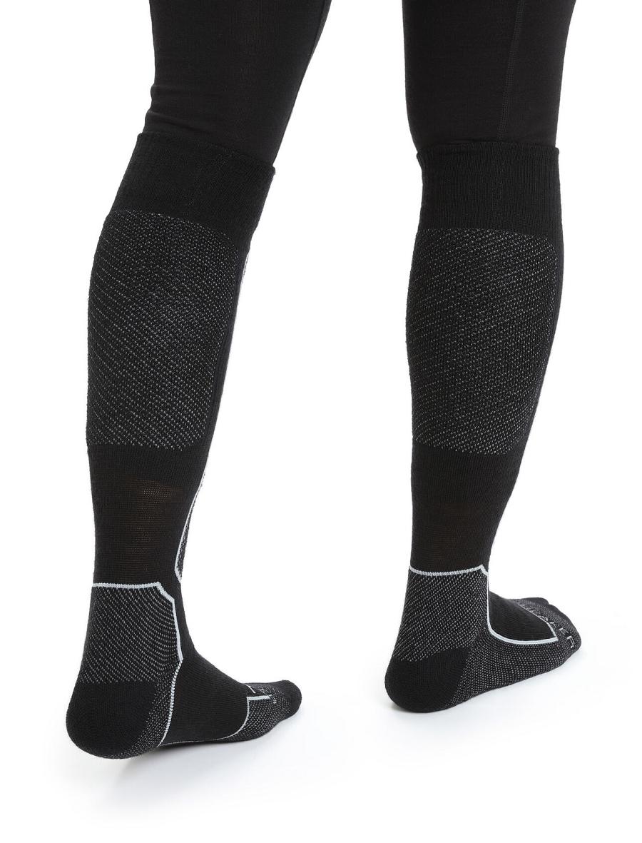 Women's Icebreaker Merino Ski+ Light Over the Calf Socks Black | CA 1508HAPK